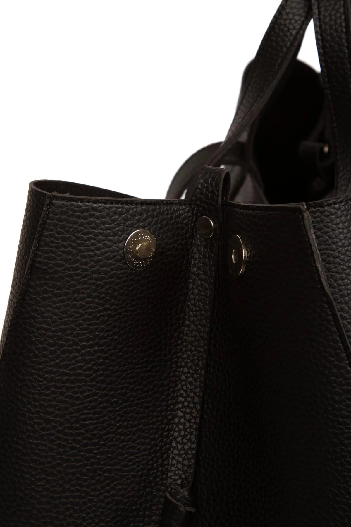 Black Vegan Leather Hand and Shoulder Bag
