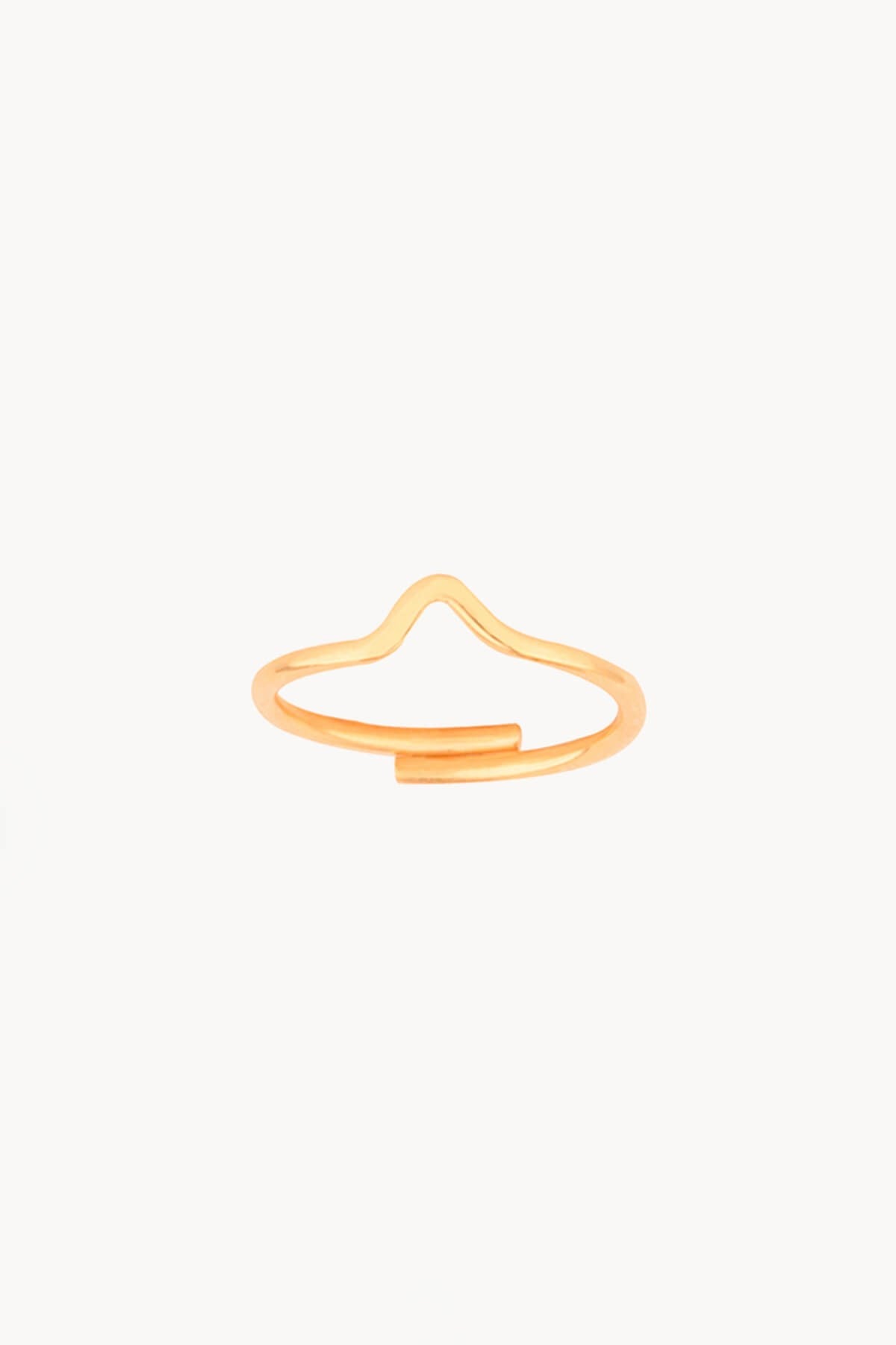 V Ring 925 Sterling Silver Gold Plated