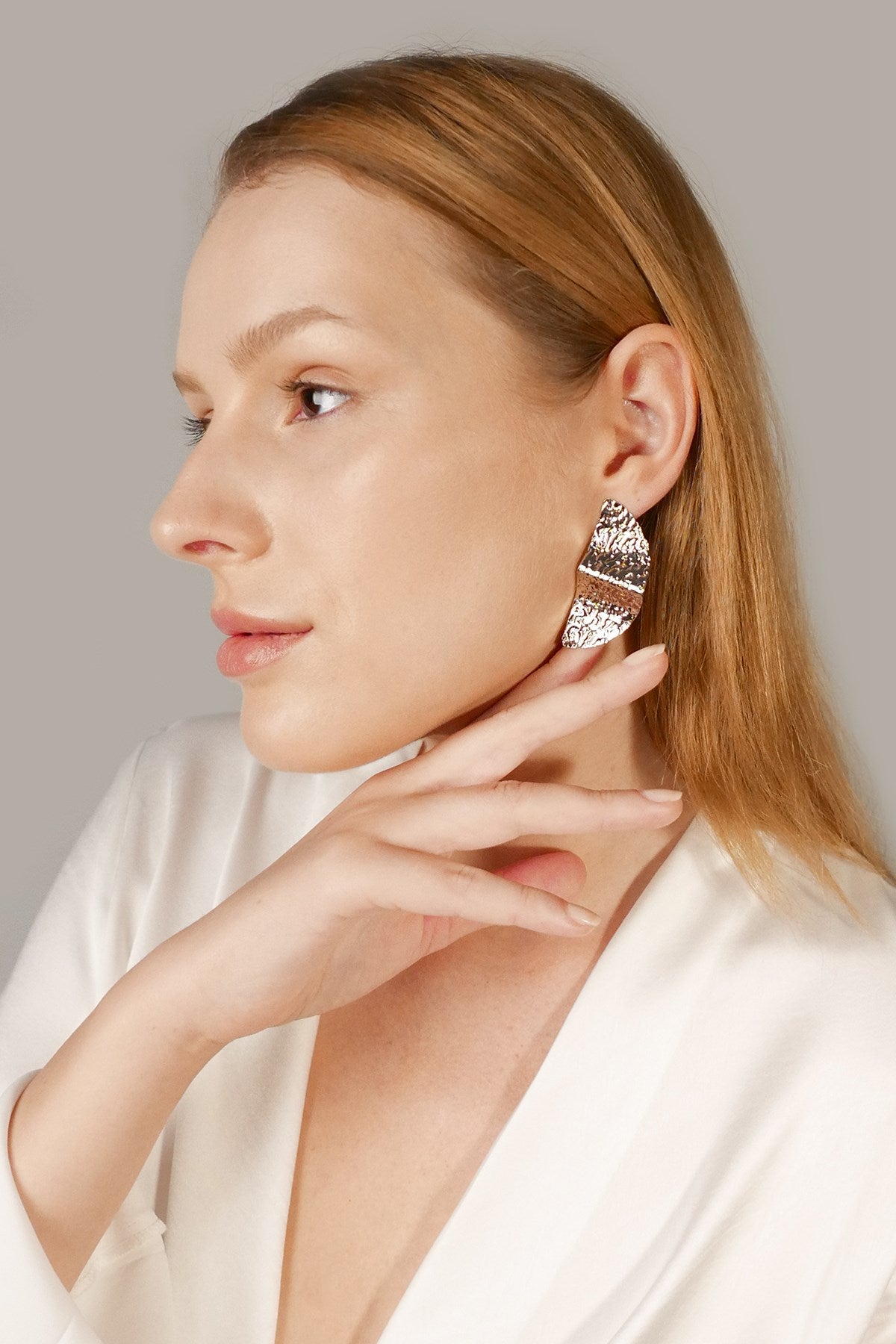 Asymmetric Geometric Earrings Silver Plated