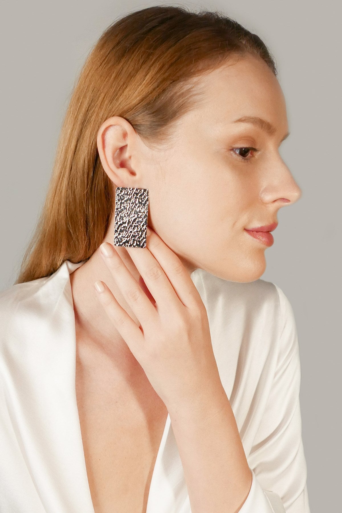 Asymmetric Geometric Earrings Silver Plated