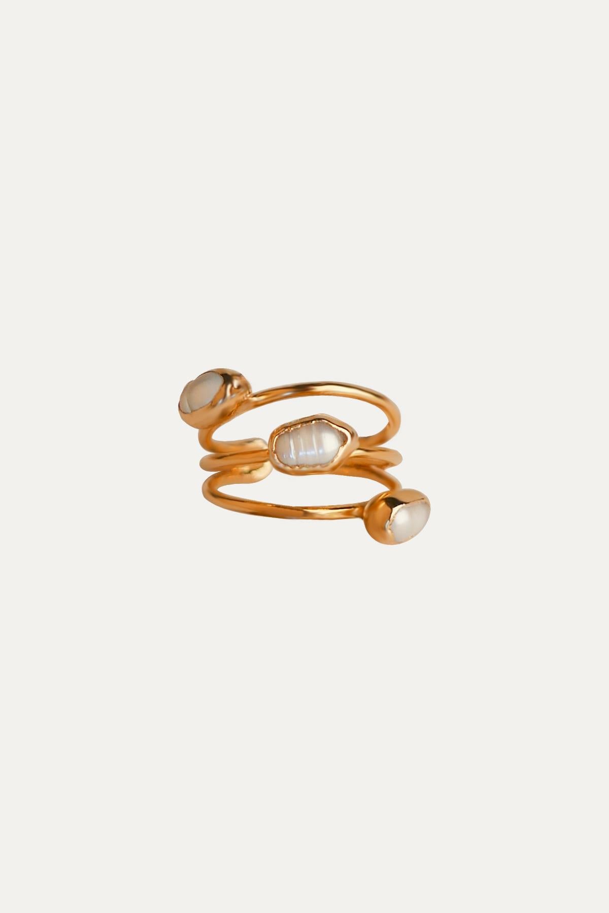 Baroque Pearl Ring Gold Plated