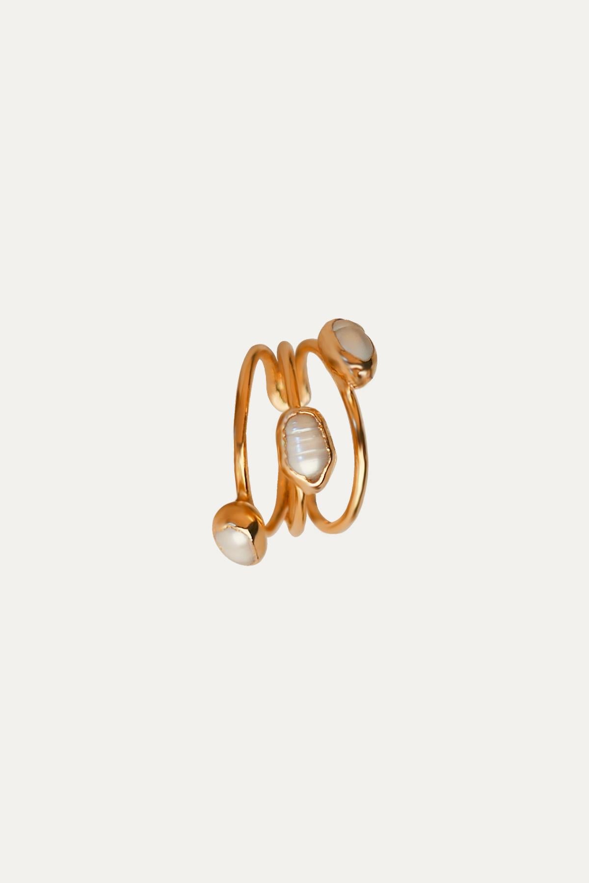 Baroque Pearl Ring Gold Plated