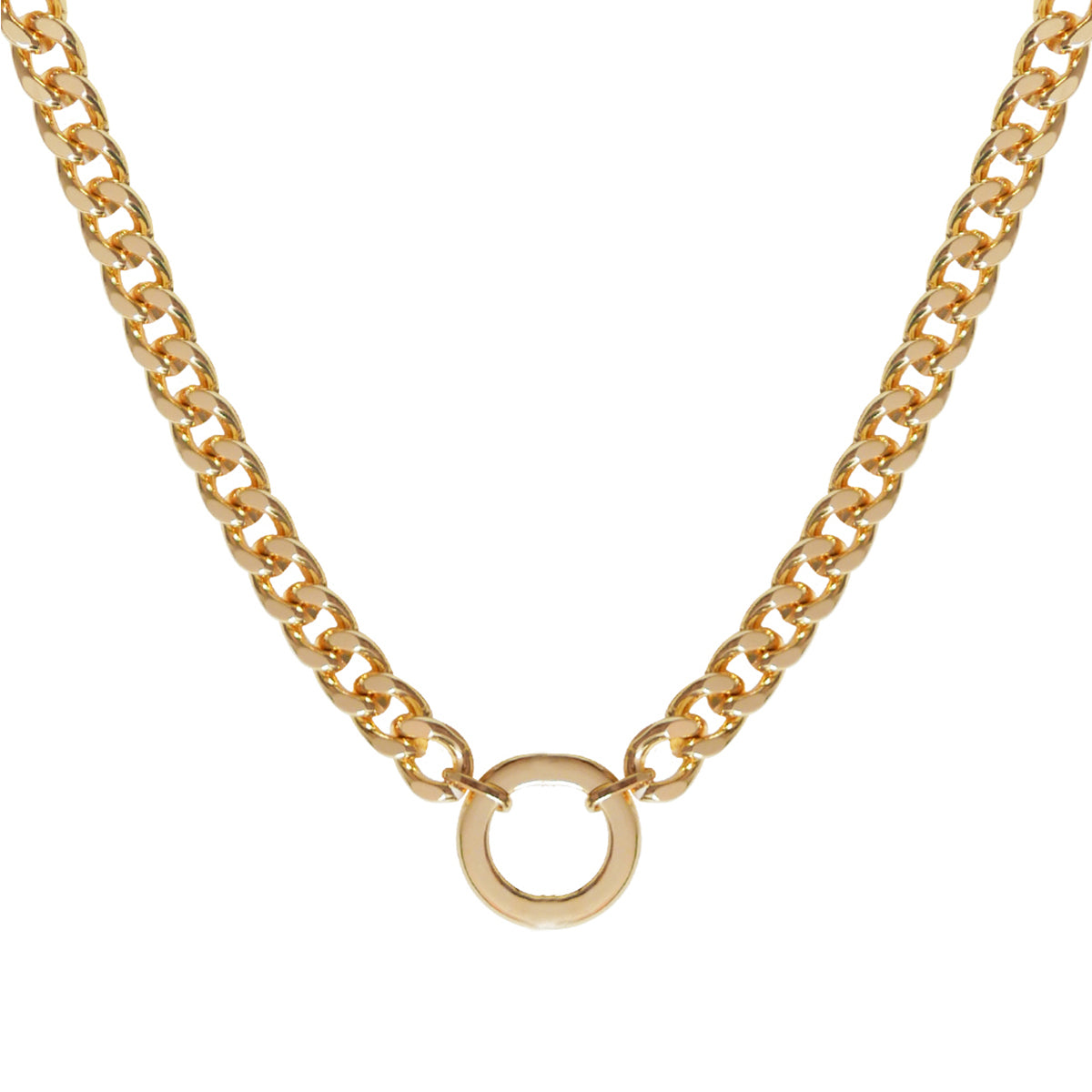 Big Bold Circle Necklace Gold Plated