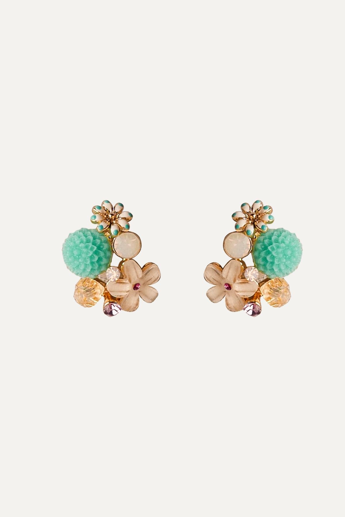 Botanical Colorful Zircon Earrings