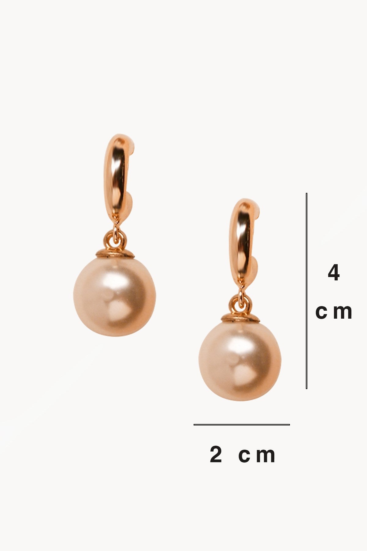Big Pearl Hoop Earrings Gold