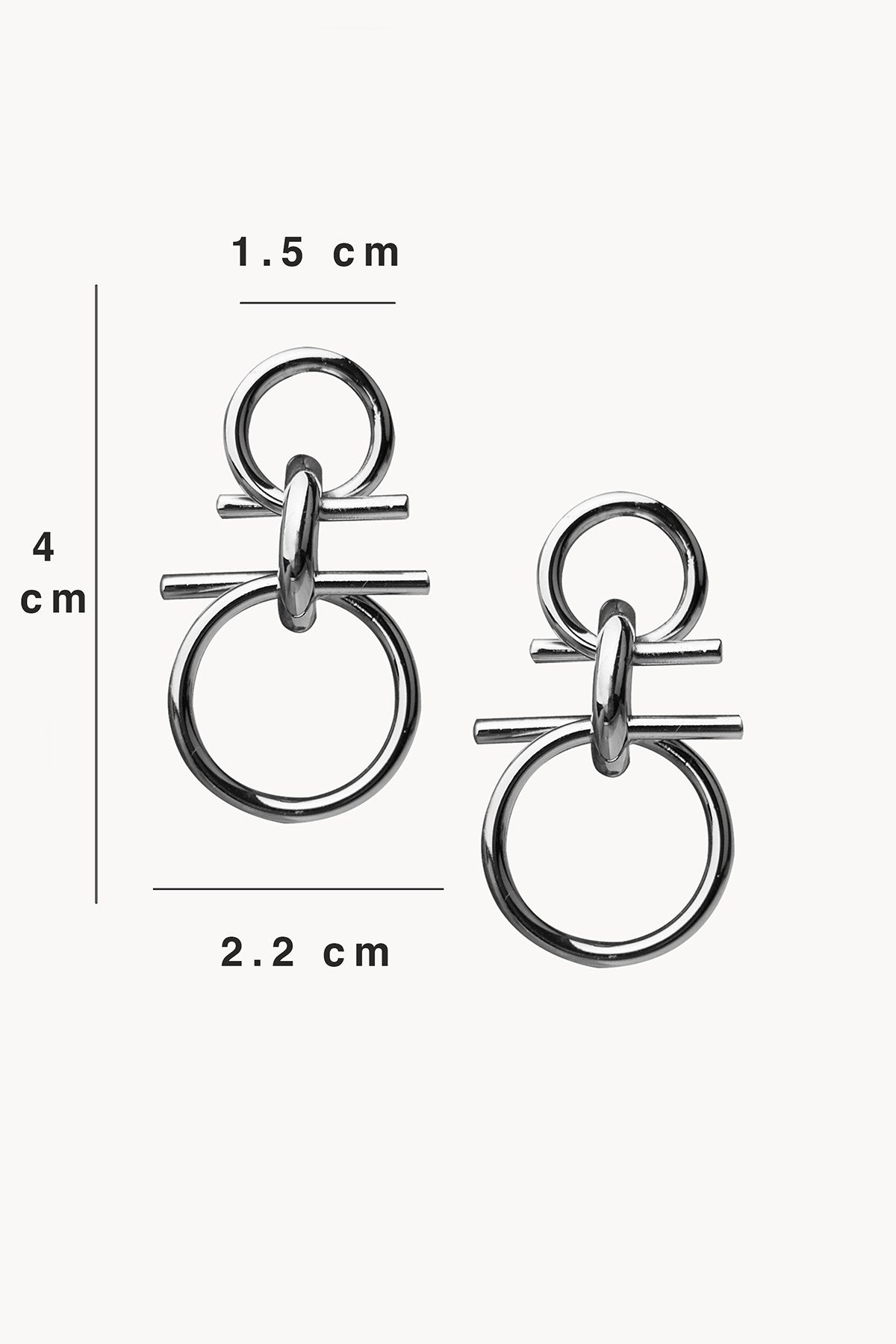 Rod Circle Earrings Silver Plated