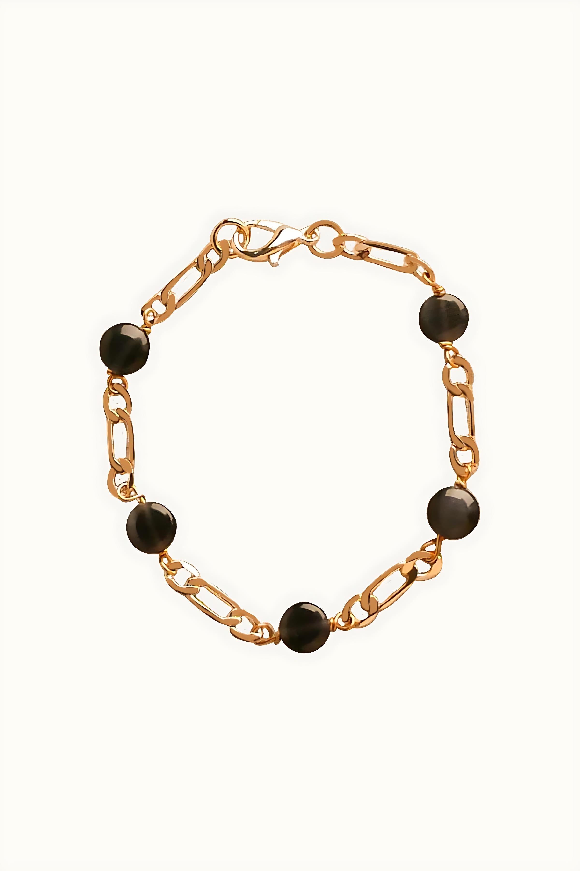 Natural Stone Figaro Chain Bracelet