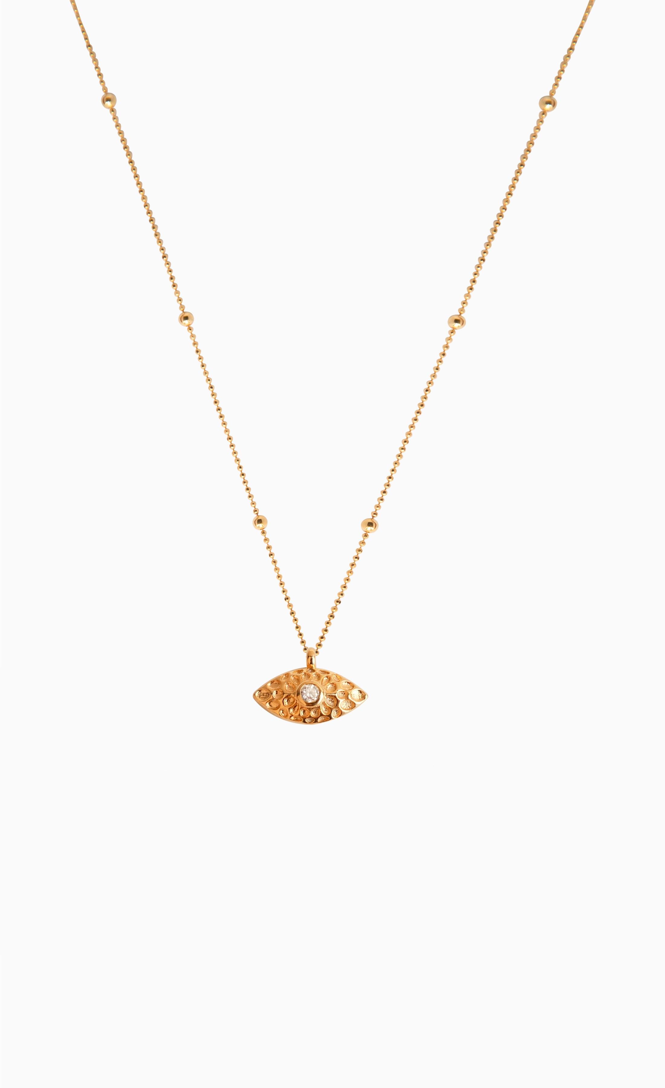 Eye Zircon Necklace Gold Plated