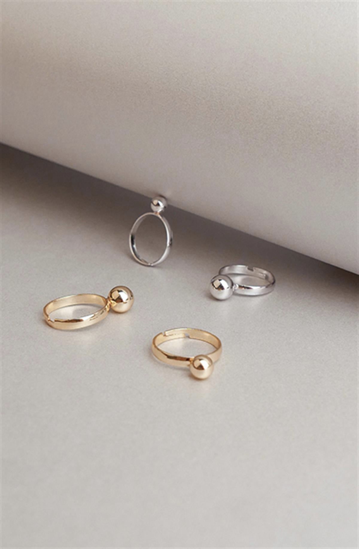 Double Ball Ring Gold Plated