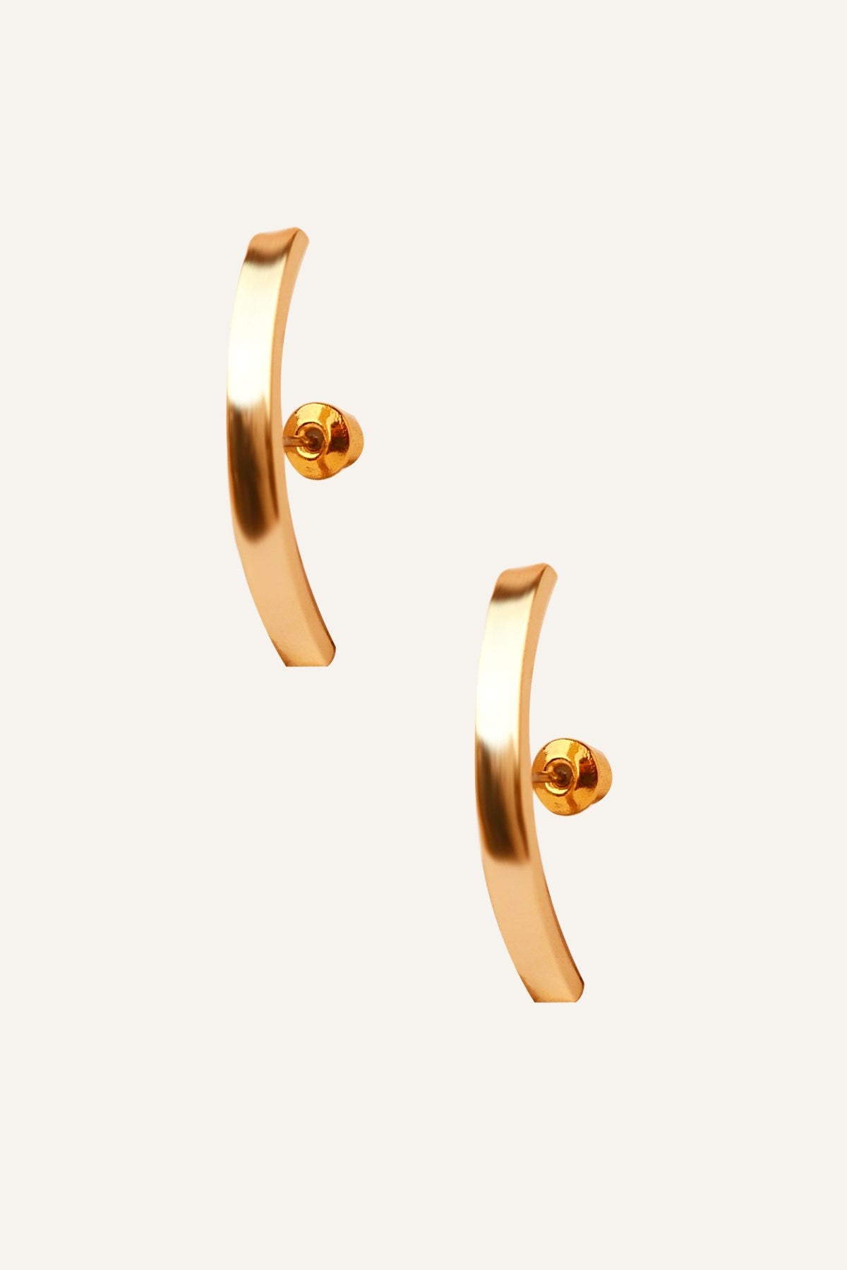 Line Earrings Gold Plated