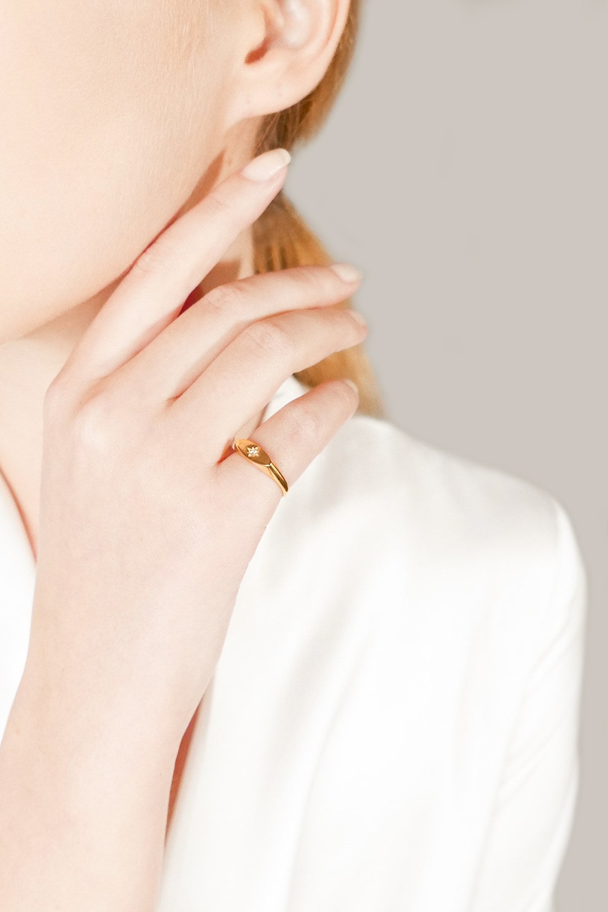Nord Star Zircon Ring Gold Plated