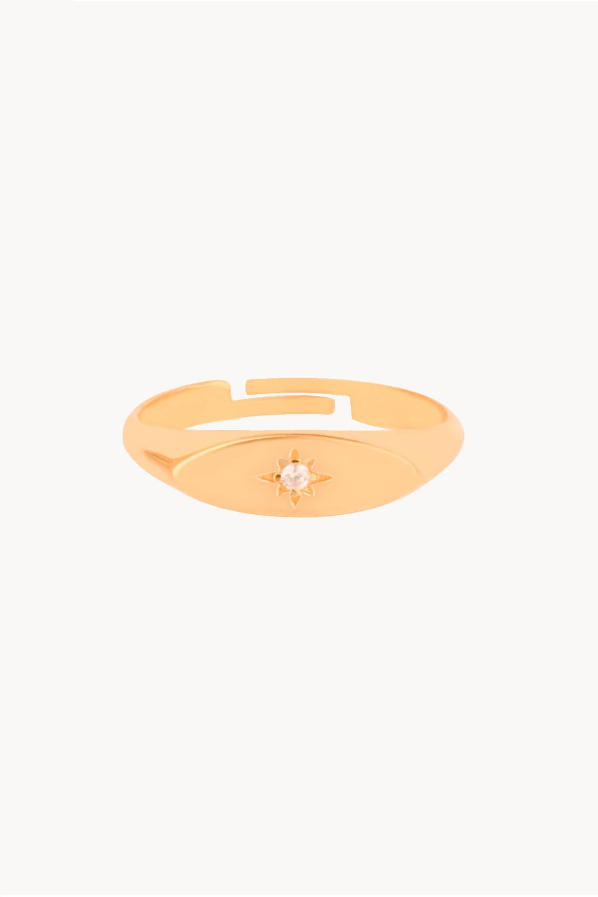 Nord Star Zircon Ring Gold Plated