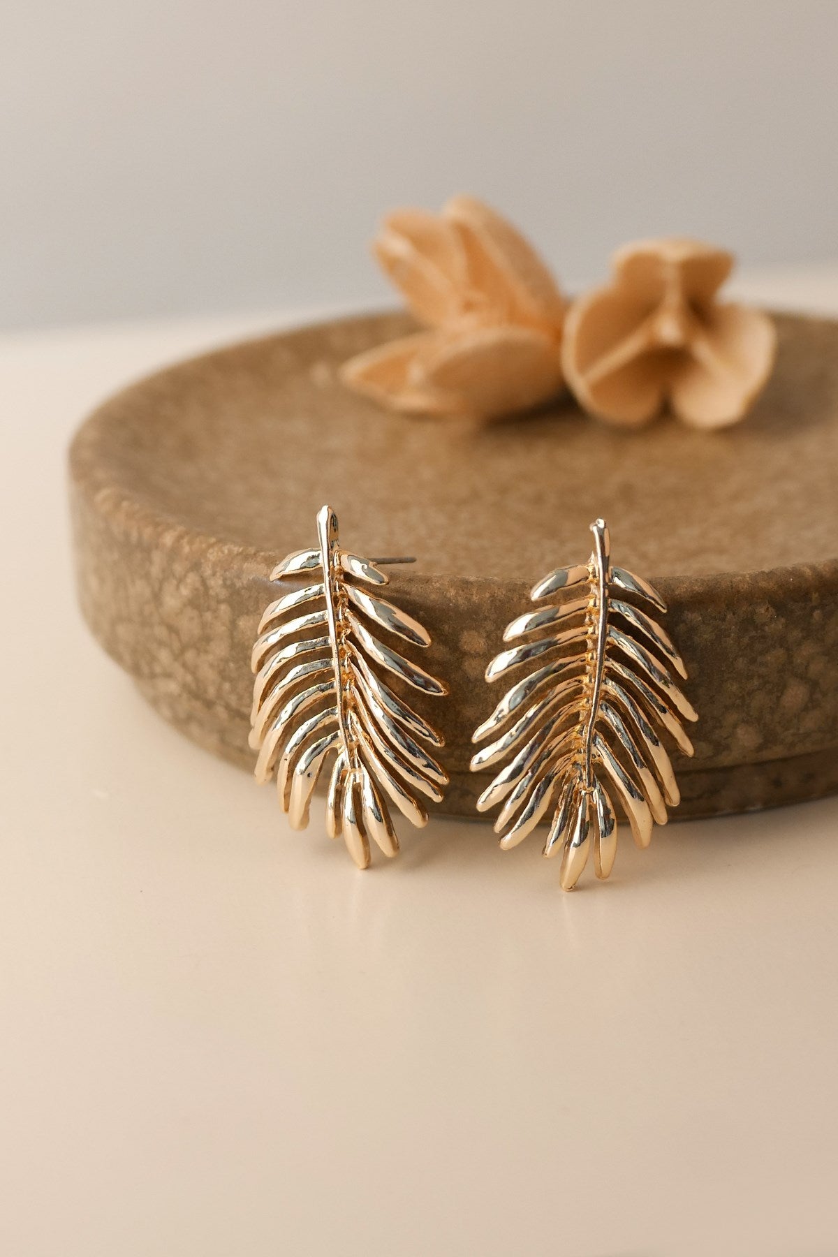Palm Earrings Gold Plated