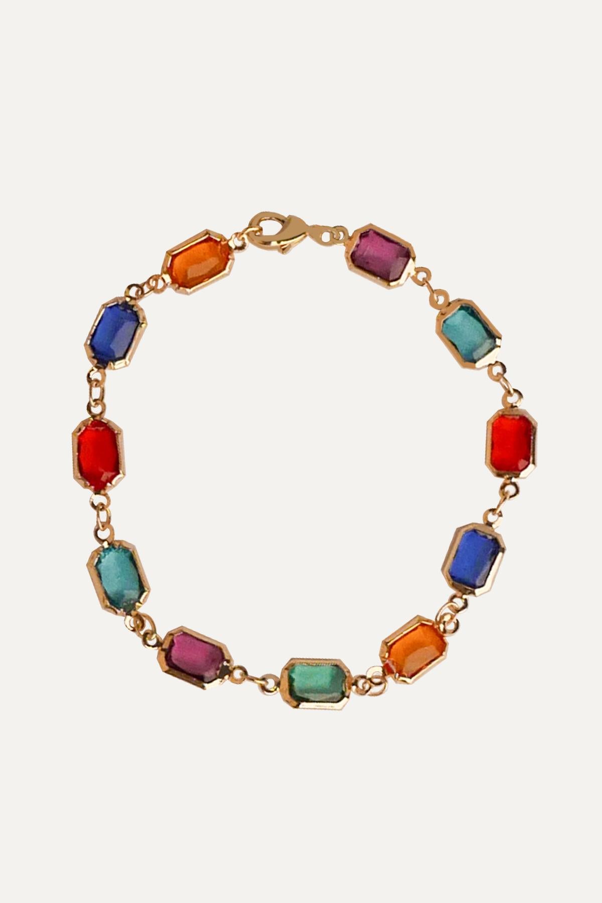 Colorful Zircon Baguette Bracelet