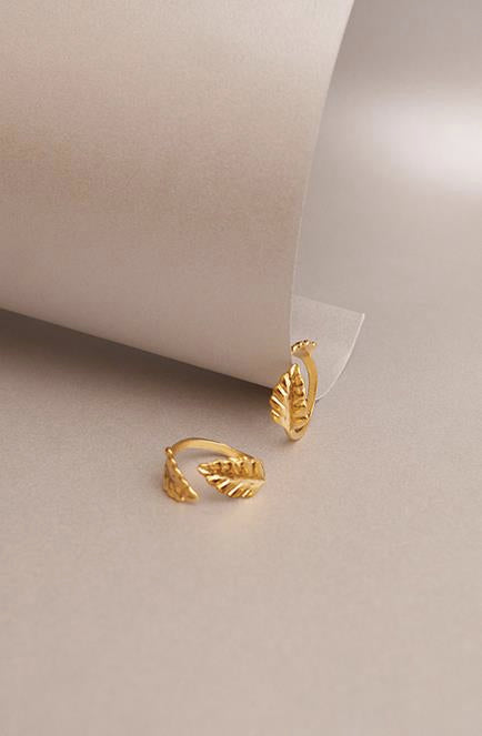 Leaf Joint Ring Gold Plated