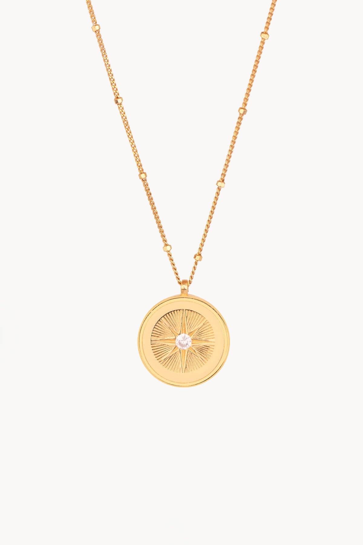 Nord Star Zircon Stone Necklace Gold Plated