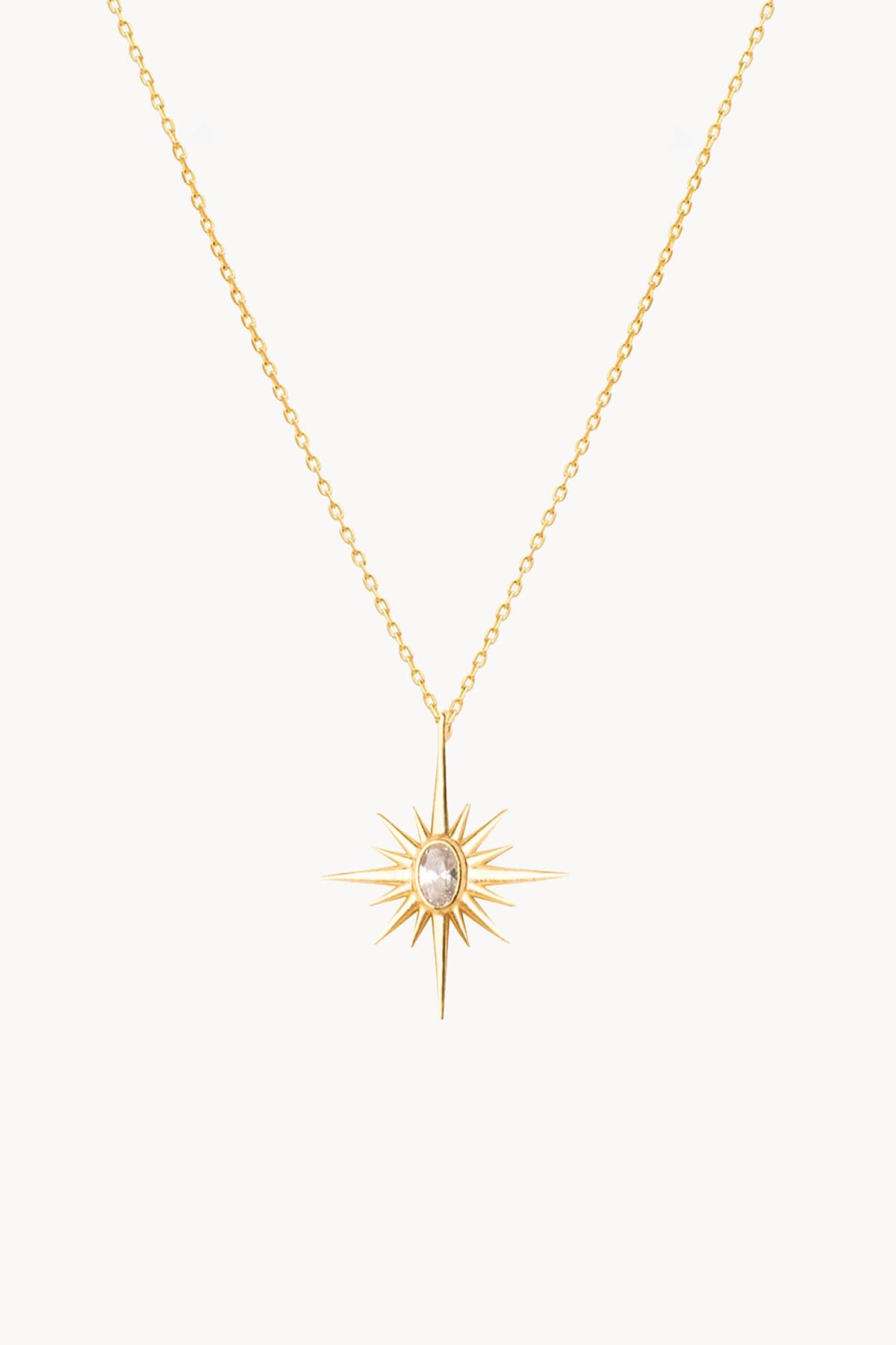 Star Necklace Zircon Stone Gold Plated